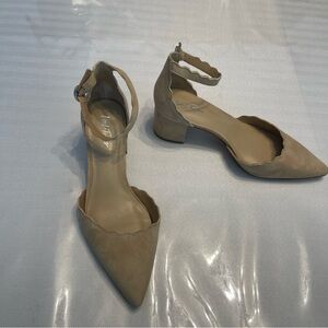 Lord & Taylor - Tan Suede Ankle Strap Heels